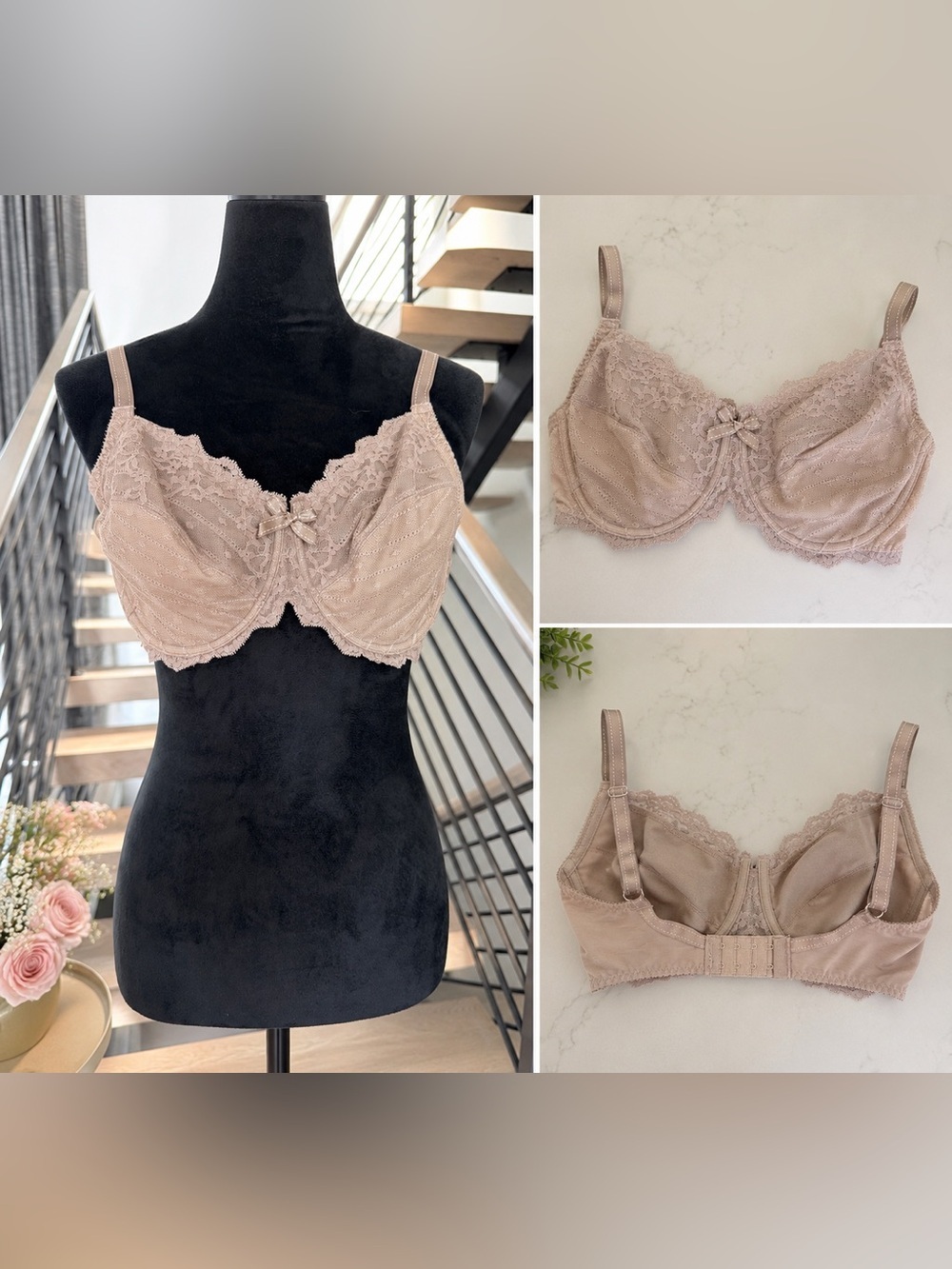Chantelle Lace Underwire Bra in Nude Blush - Women's Intimates size 38E
